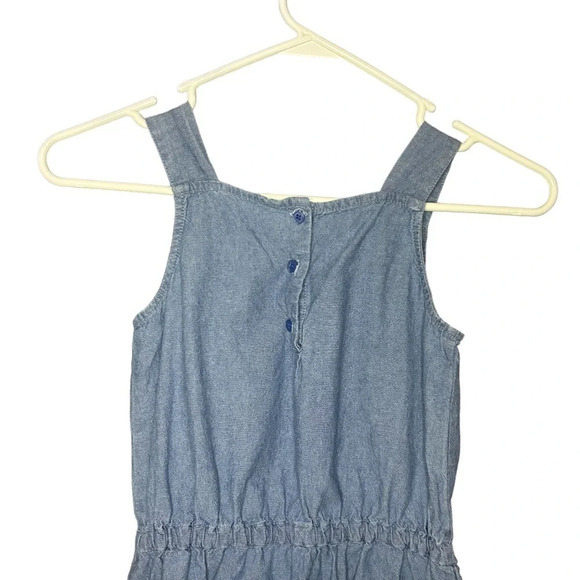 Carters chambray tunic tank top shirt embroidered back buttons cotton size 8 - Picture 5 of 8